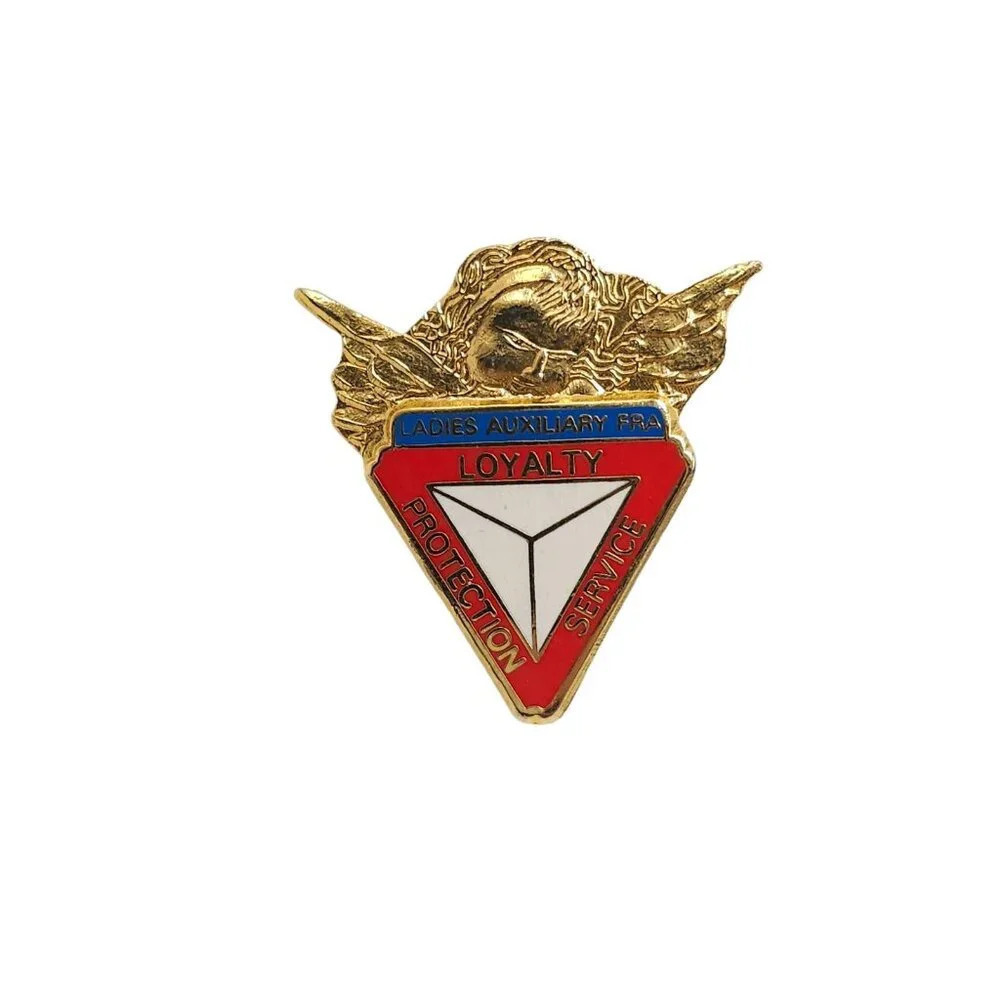 Multicolor Enamel Ladies Auxiliary Fra Loyalty Protection Service Lapel Pin VTG